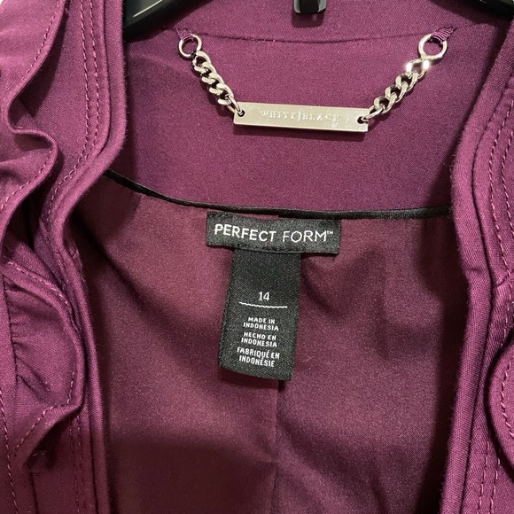 White House Black Market Purple Blazer Tailored Open Front - Picture 7 of 9